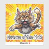 猫に気を付ける シール (シート)