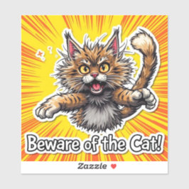 猫に気を付ける シール