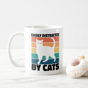 猫に気を取られがち キティ かわいい 猫の面白いデザイン コーヒーマグカップ