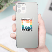 猫に気を取られがち キティ かわいい 猫の面白グッズ シール (スマートフォン)