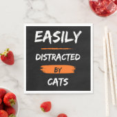 猫に気を取られがち スタンダードランチョンナプキン (インサイチュ)