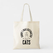 猫に気を取られてすみません のボタン トートバッグ (裏面)