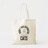 猫に気を取られてすみません のボタン トートバッグ (正面)