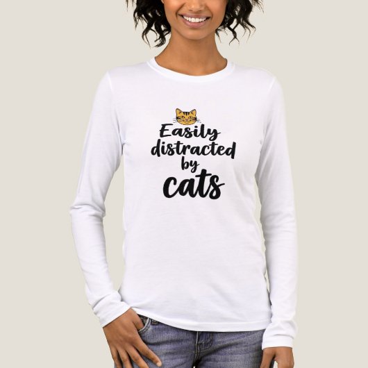 猫に気を取られやすいデザイン トライブレンドTシャツ (正面)