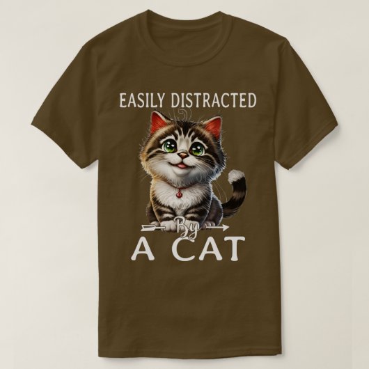 猫に気を取られる5 Tシャツ (デザイン正面)