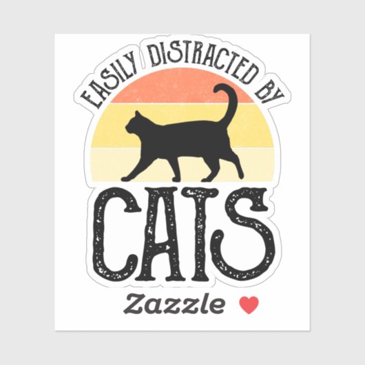 猫に気を取られる シール (シート)