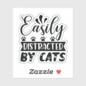 猫に気を取られる シール (シート)