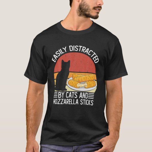 猫に気を取られる Tシャツ (正面)