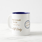 猫に相談して下さい:私は非番 ツートーンマグカップ (正面左)