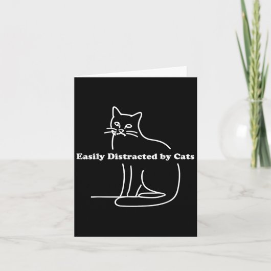 猫に簡単に気を取られる 面白い カード (正面)
