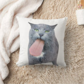 猫に舌を奪われた? クッション (ブランケット)