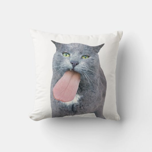 猫に舌を奪われた? クッション (正面)