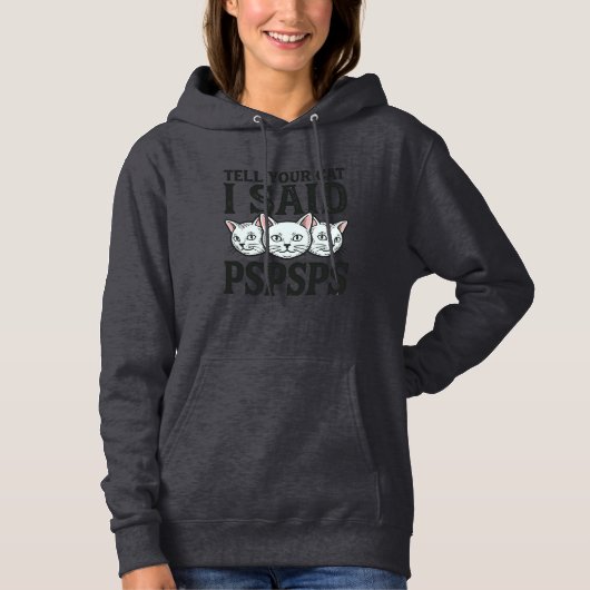 猫に言伝て「プスプス」ってね 面白い猫のヴィンテージTシャツ パーカ (正面)