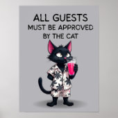 猫に認められたゲストのみよし猫面白い猫 ポスター (正面)