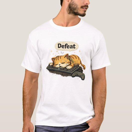 猫に負けたTシャツ Tシャツ (正面)