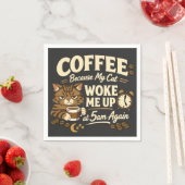 猫に起こされたからコーヒー スタンダードカクテルナプキン (インサイチュ)