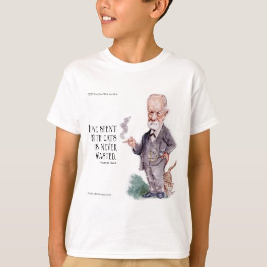 猫に関するフロイトの名言 ボーイズ Tシャツ (正面)