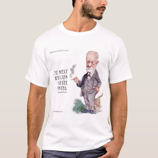 猫に関するフロイトの名言 Tシャツ (正面)