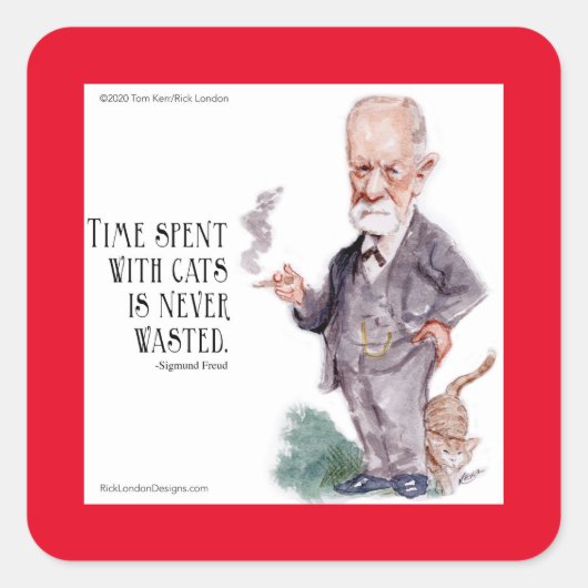 猫に関する自由と引用文 スクエアシール (正面)