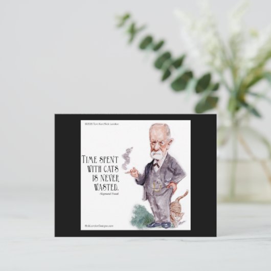 猫に関する自由と引用文 ポストカード (スタンド正面)