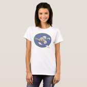 猫のいたずらパターン Tシャツ (正面フル)