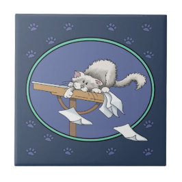 猫のいたずら模様 タイル