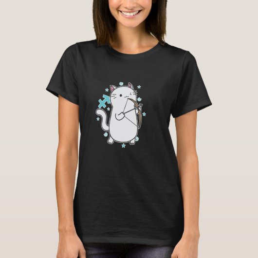 猫のいて座の星座 Tシャツ (正面)