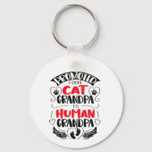 猫のおじいちゃんを人間におもしろい昇進 キーホルダー (正面)