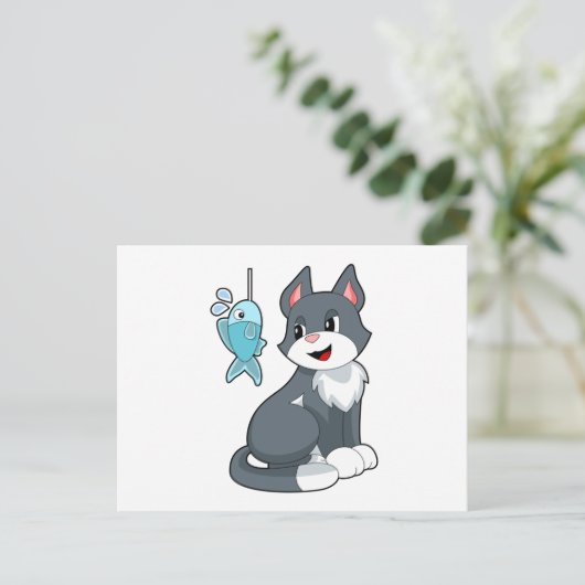 猫のおとり魚 ポストカード (スタンド正面)