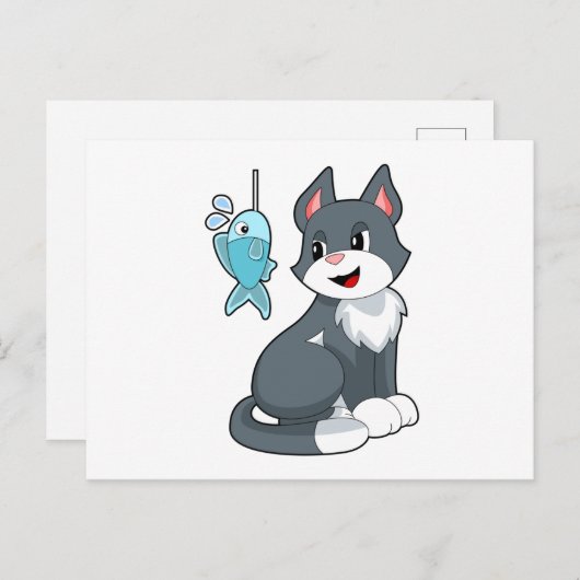 猫のおとり魚 ポストカード (正面/裏面)