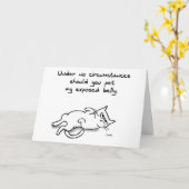 猫のおなかペットを飼わないおもしろい- Cat Greeting Card カード (黄色い花)