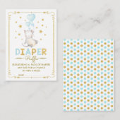 猫のおむつのラッフルの男の子の子ネコの青い金ゴールドのベビーの挿入物 エンクロージャーカード (正面/裏面)