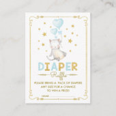 猫のおむつのラッフルの男の子の子ネコの青い金ゴールドのベビーの挿入物 エンクロージャーカード (正面)