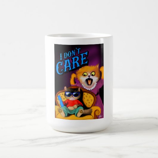 猫のおもしろいアートワーク コーヒーマグカップ (中央)