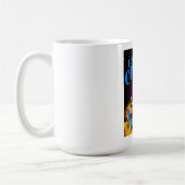 猫のおもしろいアートワーク コーヒーマグカップ (左)