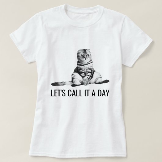 猫のおもしろいカスタマイズ Tシャツ (デザイン正面)