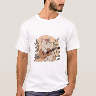 猫のおもしろいギタ遊ーシャツ Tシャツ
