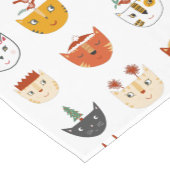 猫のおもしろいクリスマス ショートテーブルランナー (コーナー)