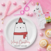 猫のおもしろいクリスマス ペーパープレート (パーティー)