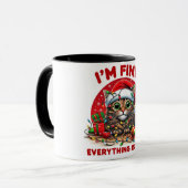 猫のおもしろいクリスマス マグカップ (正面左)