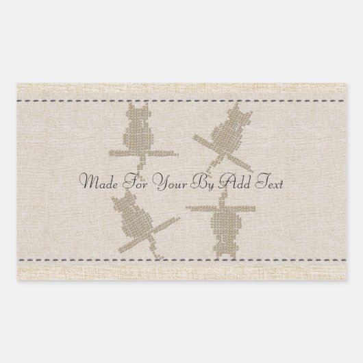 猫のおもしろいクレフスター工芸品のステッカー 長方形シール (正面)