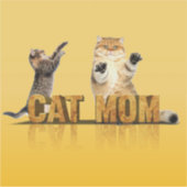 猫のおもしろいシャツ | cat mom gift |猫のママ シール (正面)