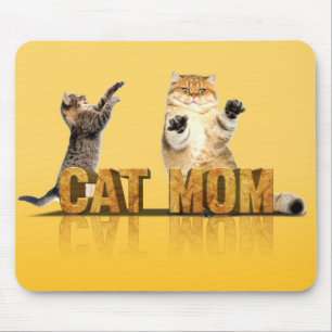 猫のおもしろいシャツ cat mom gift 猫のママ マウスパッド