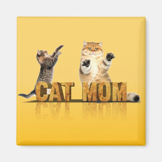 猫のおもしろいシャツ | cat mom gift |猫のママ マグネット (正面)