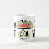 猫のおもしろいスパ,マッサージ,鍼治療,剥脱 コーヒーマグカップ (中央)