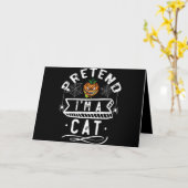 猫のおもしろいハロウィーンのコスチュームプレゼントのフリ カード (黄色い花)