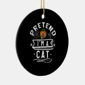 猫のおもしろいハロウィーンのコスチュームプレゼントのフリ セラミックオーナメント (右)