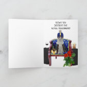 猫のおもしろいフォーマル誕生日 カード (内部)