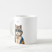 猫のおもしろいマグ コーヒーマグカップ (正面左)