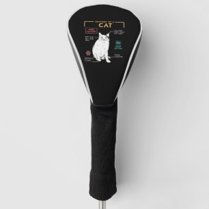 猫のおもしろいミームが微笑み、猫の解剖学 ゴルフヘッドカバー